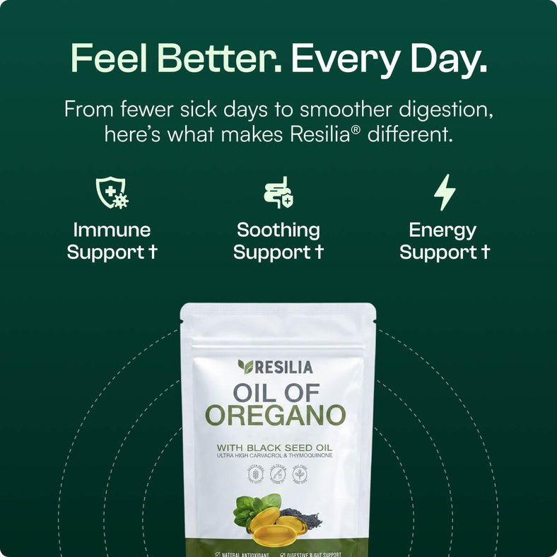 Resilia Oregano Oil Softgels with Black Seed Oil - 60 Softgels