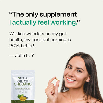 Resilia Oregano Oil Softgels with Black Seed Oil - 60 Softgels